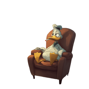 Cartoon Duck Smoking Vinyl Car Decal Sticker – Waterproof & UV-Resistant 3.4133333333333336"