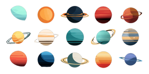 Stylized Exoplanets Collection Vinyl Car Decal Sticker – Waterproof & UV-Resistant 2.56"