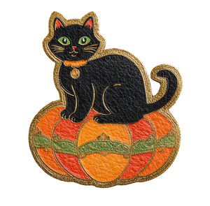 Halloween Cat Ornament Vinyl Car Decal Sticker – Waterproof & UV-Resistant 3.4133333333333336"
