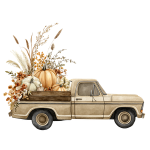 Fall Harvest Truck Vinyl Car Decal Sticker – Waterproof & UV-Resistant 3.4133333333333336"