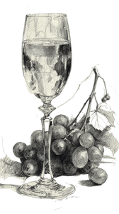 Champagne Grapes Sketch Vinyl Car Decal Sticker – Waterproof & UV-Resistant 9.706666666666667"