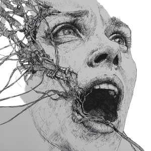 Screaming Cyborg Woman Vinyl Car Decal Sticker – Waterproof & UV-Resistant 6.826666666666667"