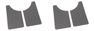 2x Dee Zee Black Tread Mud Flaps | Classic Styling, Front & Rear Wheel Protection, Radius Notch Design