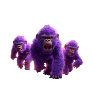 Angry Purple Monkeys Vinyl Car Decal Sticker – Waterproof & UV-Resistant 3.4133333333333336"