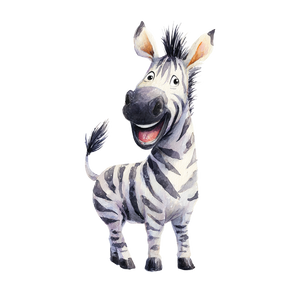 Whimsical Zebra Illustration Vinyl Car Decal Sticker – Waterproof & UV-Resistant 6.826666666666667"