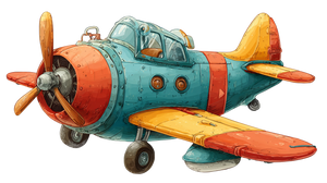Cartoon Airplane Vector Vinyl Car Decal Sticker – Waterproof & UV-Resistant 5.4
