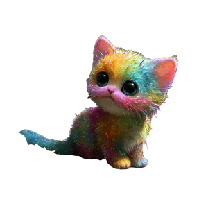 Rainbow Kitten V2 Vinyl Car Decal Sticker – Waterproof & UV-Resistant 3.4133333333333336"