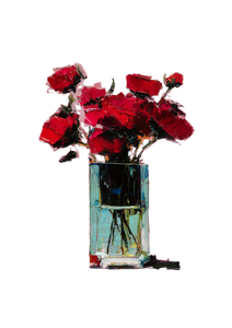 Red Peonies Vase Vinyl Car Decal Sticker – Waterproof & UV-Resistant 8.746666666666666"