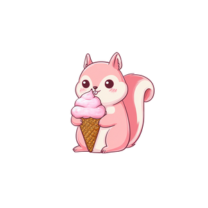 Kawaii Squirrel Ice Cream Vinyl Car Decal Sticker – Waterproof & UV-Resistant 3.4133333333333336"