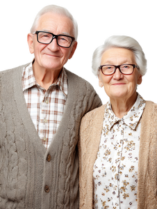 Elderly Couple Smiling V6 Vinyl Car Decal Sticker – Waterproof & UV-Resistant 8.213333333333333"
