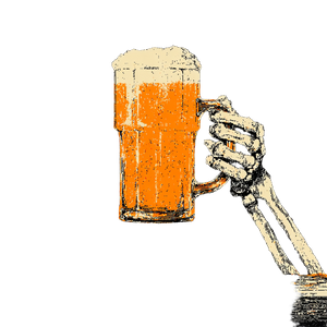 Skeleton Beer Logo Vinyl Car Decal Sticker – Waterproof & UV-Resistant 3.4133333333333336"