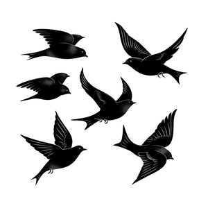 Vector Birds Flying Vinyl Car Decal Sticker – Waterproof & UV-Resistant 3.4133333333333336"