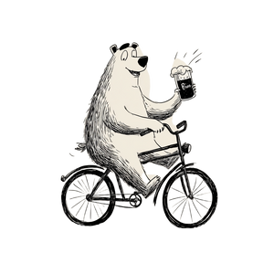Bear On Bicycle V7 Vinyl Car Decal Sticker – Waterproof & UV-Resistant 3.4133333333333336"