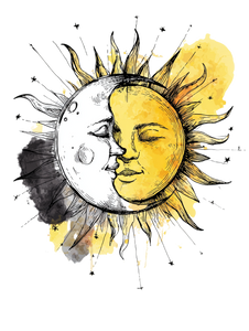Celestial Sun Moon V3 Vinyl Car Decal Sticker – Waterproof & UV-Resistant 4.1066666666666665"