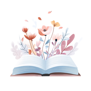 Flower Book Illustration Vinyl Car Decal Sticker – Waterproof & UV-Resistant 6.826666666666667"