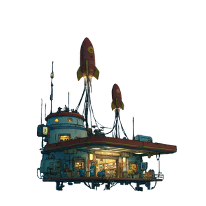 Space Gas Station Vinyl Car Decal Sticker – Waterproof & UV-Resistant 3.4133333333333336"