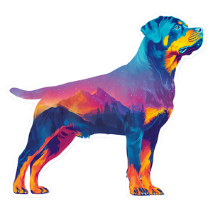 Mountain-Backed Rottweiler Vinyl Car Decal Sticker – Waterproof & UV-Resistant 3.4133333333333336"