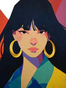 Stylized Asian Woman V3 Vinyl Car Decal Sticker – Waterproof & UV-Resistant 4.1066666666666665"