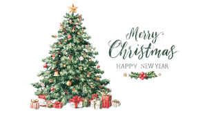 Vintage Christmas Tree V8 Vinyl Car Decal Sticker – Waterproof & UV-Resistant 2.72"