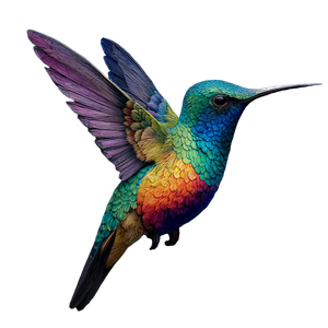 Rainbow Hummingbird Hovering Vinyl Car Decal Sticker – Waterproof & UV-Resistant 3.4133333333333336"
