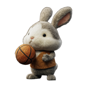Rabbit With Basketball Vinyl Car Decal Sticker – Waterproof & UV-Resistant 3.4133333333333336"