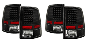 2x Xtune LED Clear Lens Black Housing Tail Light Assembly Set of 2 | Enhance Your Vehicle Look with Bright LEDs