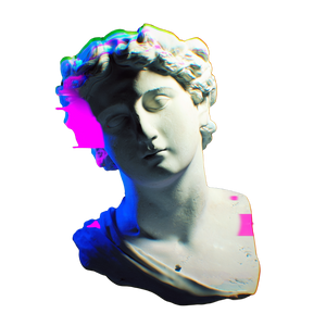 Glitched Marble Statue Vinyl Car Decal Sticker – Waterproof & UV-Resistant 6.826666666666667"