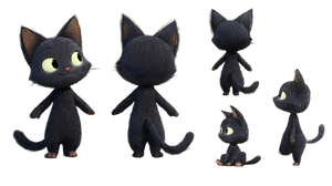 Chibi Cat Character V2 Vinyl Car Decal Sticker – Waterproof & UV-Resistant 2.72"