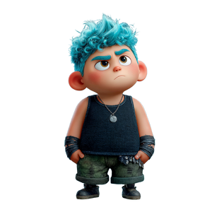 Pixar Boy Mohican Vinyl Car Decal Sticker – Waterproof & UV-Resistant 3.4133333333333336"