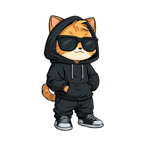 Cool Cat Character Vinyl Car Decal Sticker – Waterproof & UV-Resistant 6.826666666666667"