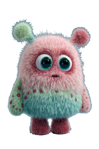 Fluffy Pastel Monster V4 Vinyl Car Decal Sticker – Waterproof & UV-Resistant 4.4