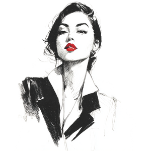 Elegant Woman Sketch V9 Vinyl Car Decal Sticker – Waterproof & UV-Resistant 3.4133333333333336"