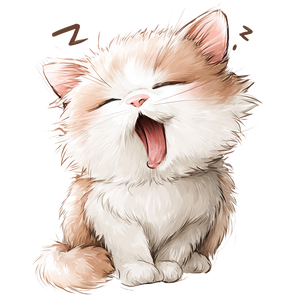 Sleepy Kawaii Cat V3 Vinyl Car Decal Sticker – Waterproof & UV-Resistant 3.4133333333333336"