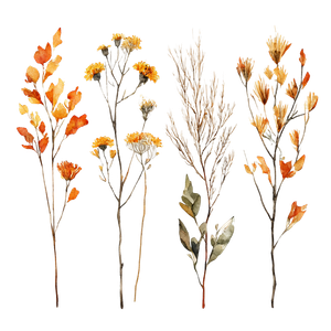 Autumn Botanical Bouquet Vinyl Car Decal Sticker – Waterproof & UV-Resistant 6.826666666666667"