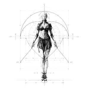 Vitruvian Female Outline Vinyl Car Decal Sticker – Waterproof & UV-Resistant 3.4133333333333336"