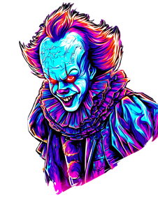 Neon Pennywise Portrait Vinyl Car Decal Sticker – Waterproof & UV-Resistant 4.1066666666666665"