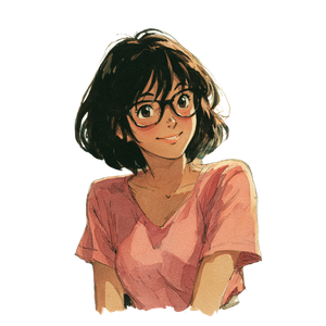 Ghibli-Style Woman Portrait Vinyl Car Decal Sticker – Waterproof & UV-Resistant 3.4133333333333336"
