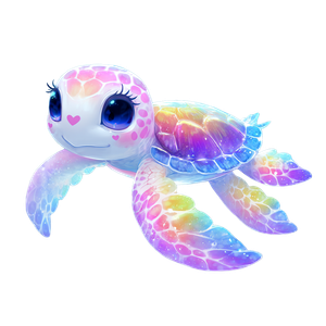 Rainbow Kawaii Turtle Vinyl Car Decal Sticker – Waterproof & UV-Resistant 6.826666666666667"