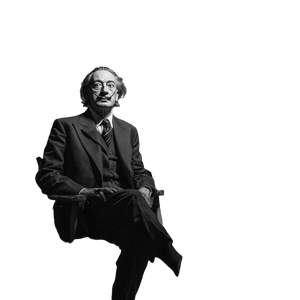 Salvador Dalí Portrait V3 Vinyl Car Decal Sticker – Waterproof & UV-Resistant 3.4133333333333336"