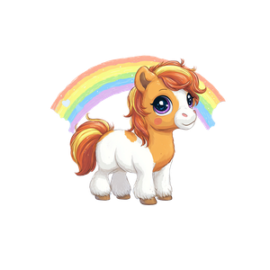Kawaii Rainbow Pony Vinyl Car Decal Sticker – Waterproof & UV-Resistant 3.4133333333333336"