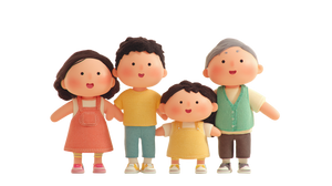 Chinese Family Animation Vinyl Car Decal Sticker – Waterproof & UV-Resistant 2.72"