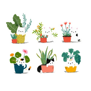 Cute Cat Garden V2 Vinyl Car Decal Sticker – Waterproof & UV-Resistant 3.4133333333333336"