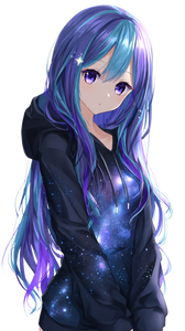 Anime Girl Galaxy Vinyl Car Decal Sticker – Waterproof & UV-Resistant 9.706666666666667"