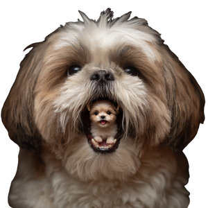 Shih-Tzu In Mouth Vinyl Car Decal Sticker – Waterproof & UV-Resistant 3.4133333333333336"