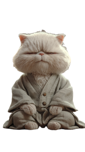 Monk Cat Vinyl Car Decal Sticker – Waterproof & UV-Resistant 9.706666666666667"