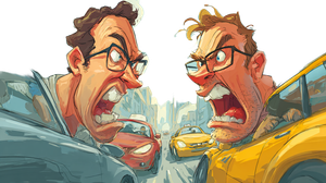 Road Rage Caricature Vinyl Car Decal Sticker – Waterproof & UV-Resistant 5.4