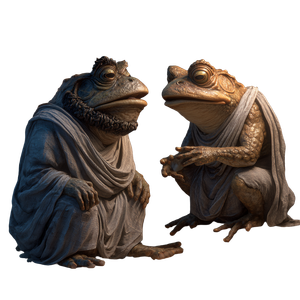 Debating Anthropomorphic Frogs Vinyl Car Decal Sticker – Waterproof & UV-Resistant 3.4133333333333336"
