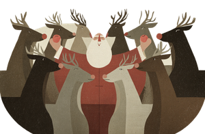 Santa And Reindeer V9 Vinyl Car Decal Sticker – Waterproof & UV-Resistant 2.933333333333333"