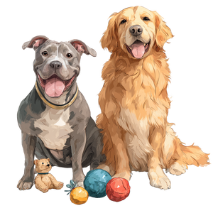 Happy Dogs Sitting Vinyl Car Decal Sticker – Waterproof & UV-Resistant 3.4133333333333336"