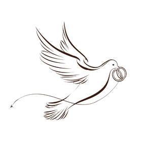 Wedding Dove Rings Vinyl Car Decal Sticker – Waterproof & UV-Resistant 3.4133333333333336"